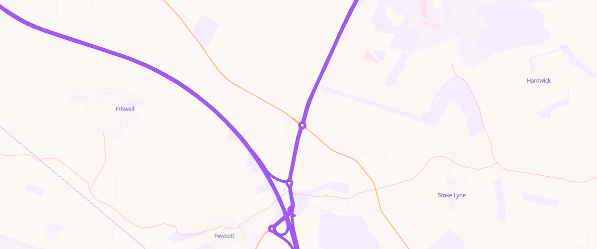 Map showing the location of Asda Baynards Green Express