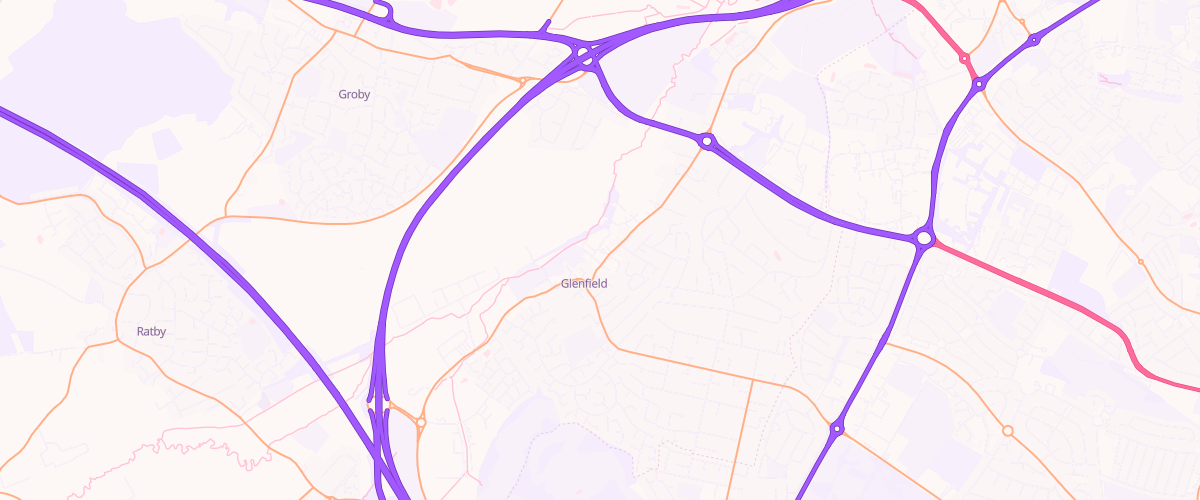 Map showing the location of Mfg Morrisons Glenfield