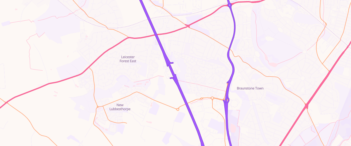 Map showing the location of Welcome Break Leicester Forest