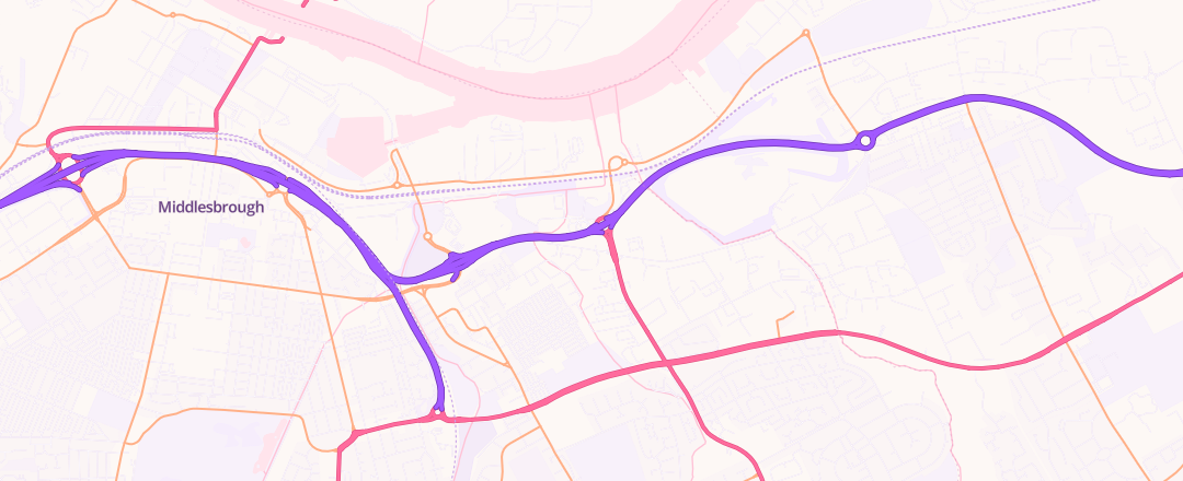 Map showing Evans Halshaw (nissan), Middlesbrough
