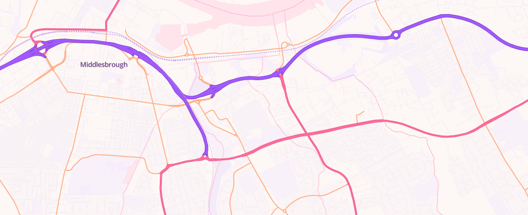 Map showing Beaumont Road Garage, Middlesbrough