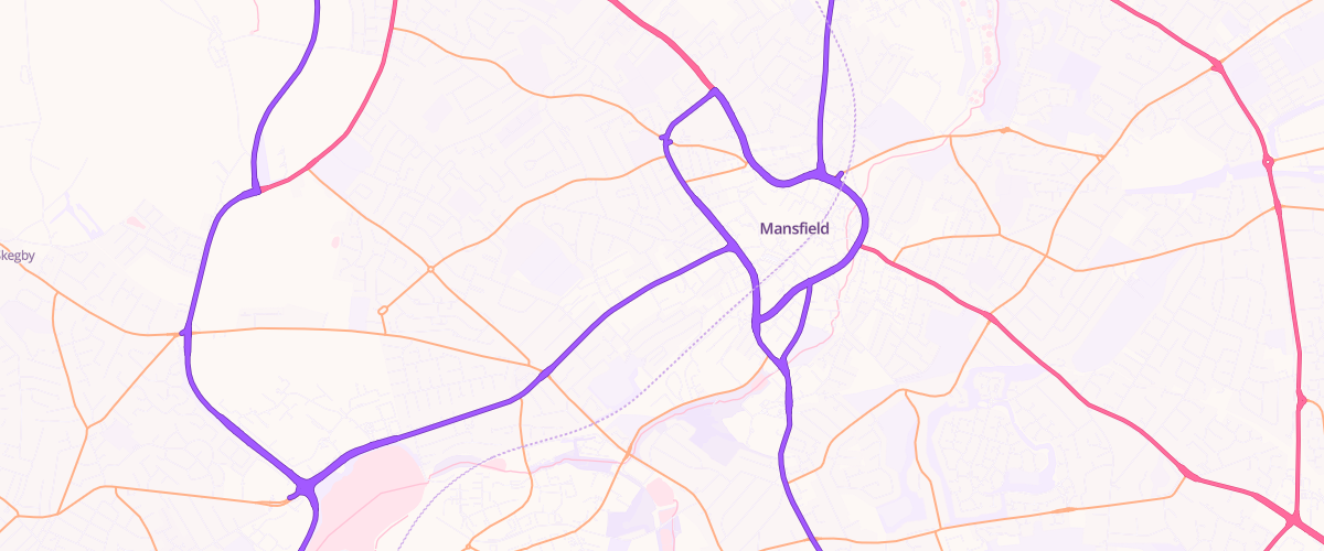 Map showing the location of Mansfield Service Station