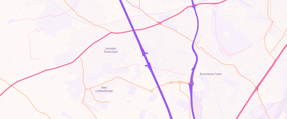 Map showing the location of Welcome Break Leicester Forest