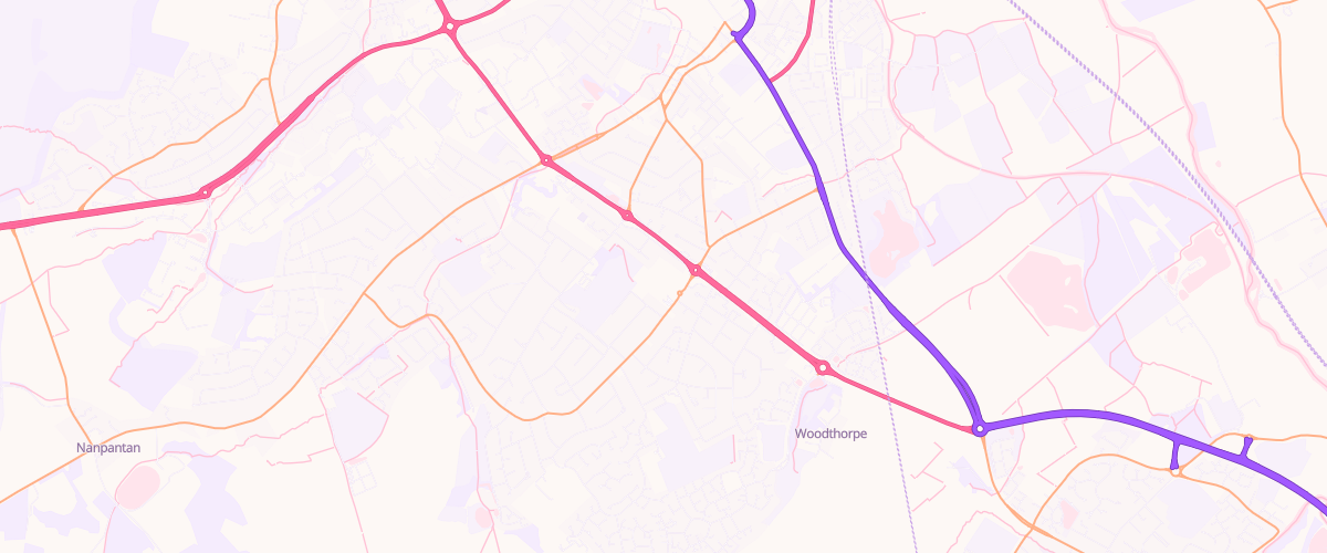Map showing the location of Loughborough Extra Petrol Filling