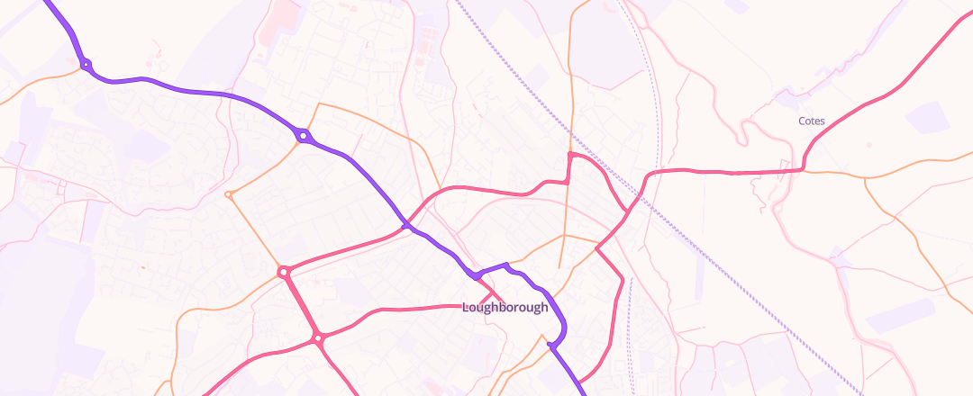 Map showing Pentagon Loughborough, Loughborough