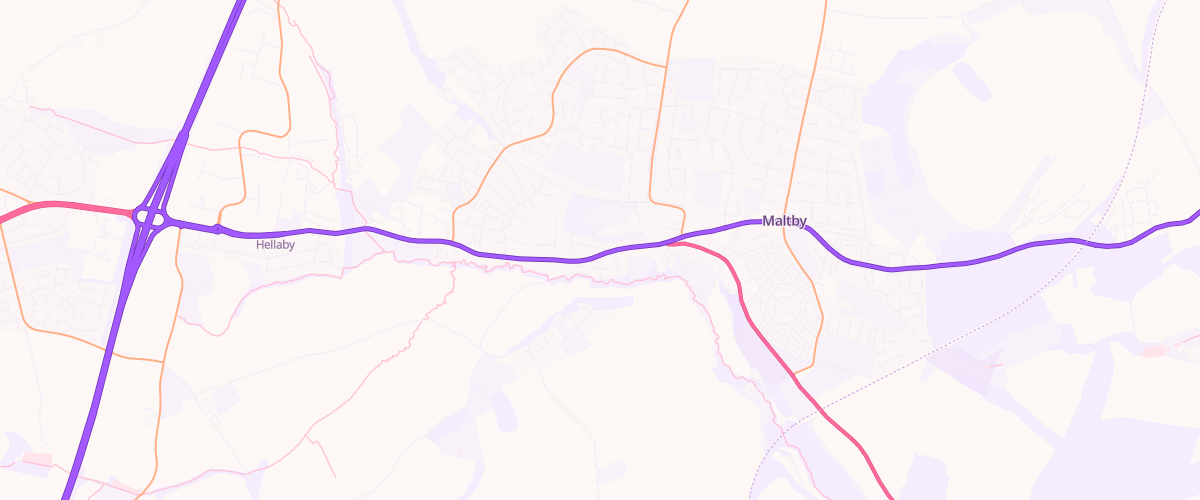 Map showing the location of Maltby Service Station