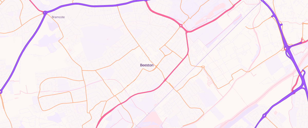 Map showing the location of Nottingham Beeston Extra Petrol