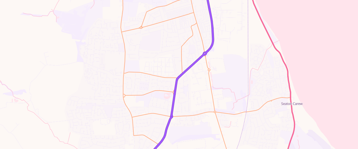 Map showing the location of Hartlepool Service Station