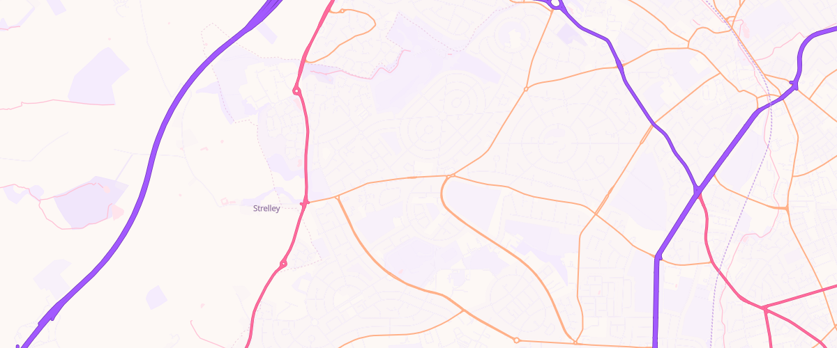 Map showing the location of Asda Strelley Supermarket