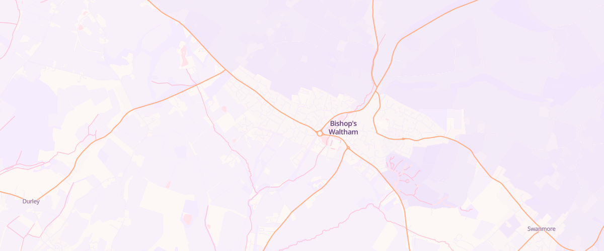 Map showing the location of Sainsburys Bishops Waltham