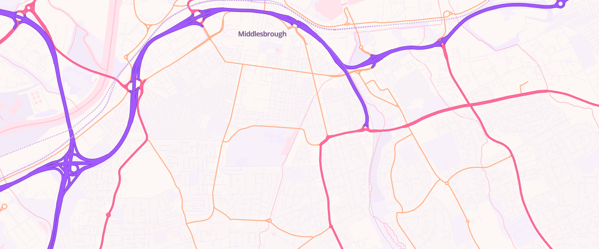 Map showing the location of Park Lane Garage Teeside