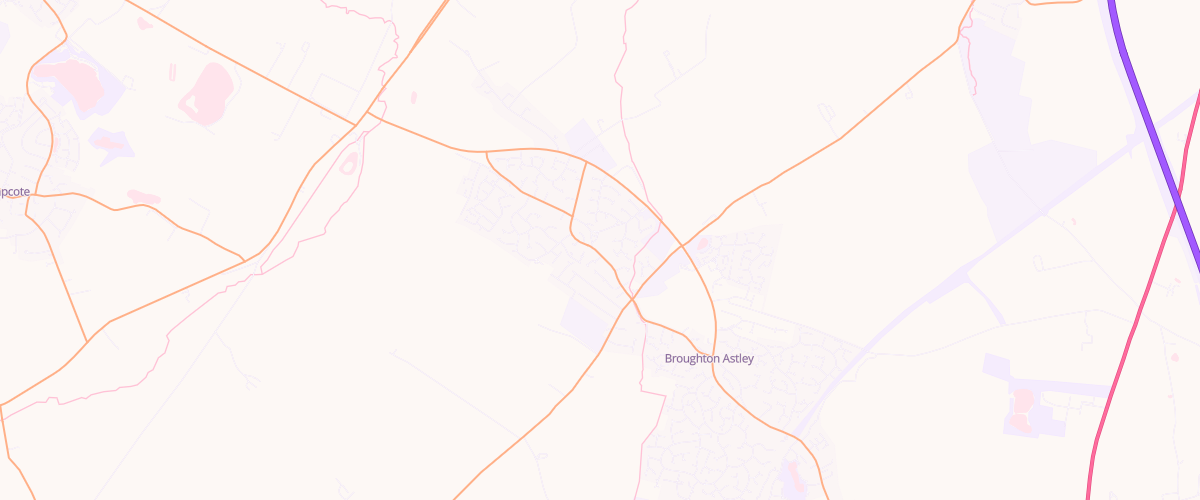 Map showing the location of Broughton Astley Fuel Express