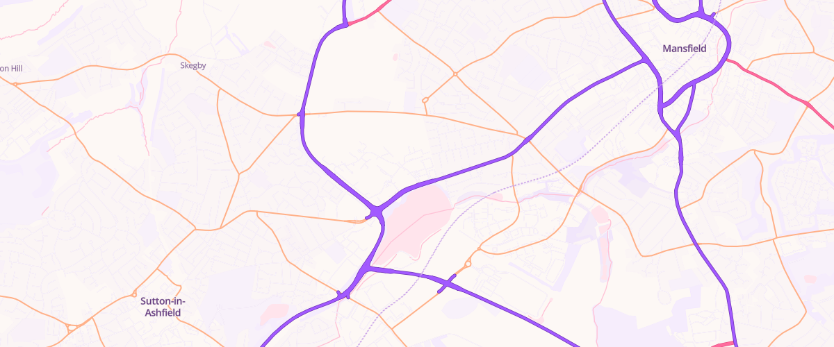 Map showing the location of Mfg Morrisons Mansfield