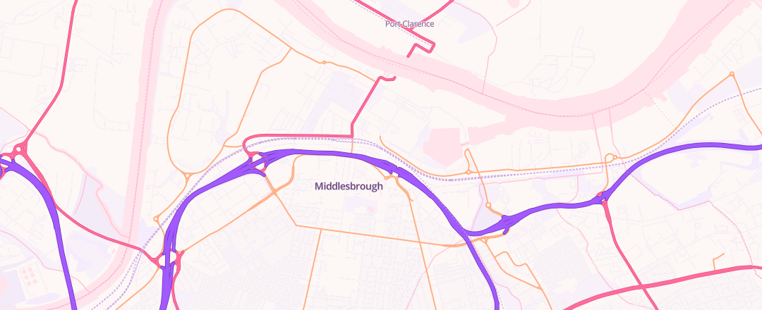 Map showing Atlas Garage, Middlesbrough