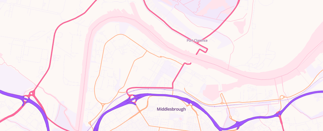 Map showing Rahman Motors Limited, Middlesbrough