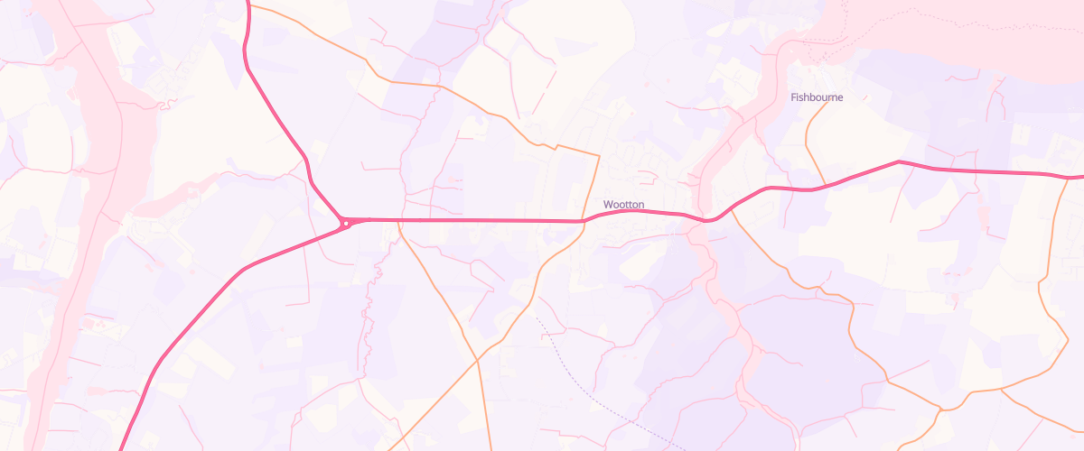 Map showing the location of Harwood Bros Motors Wootton