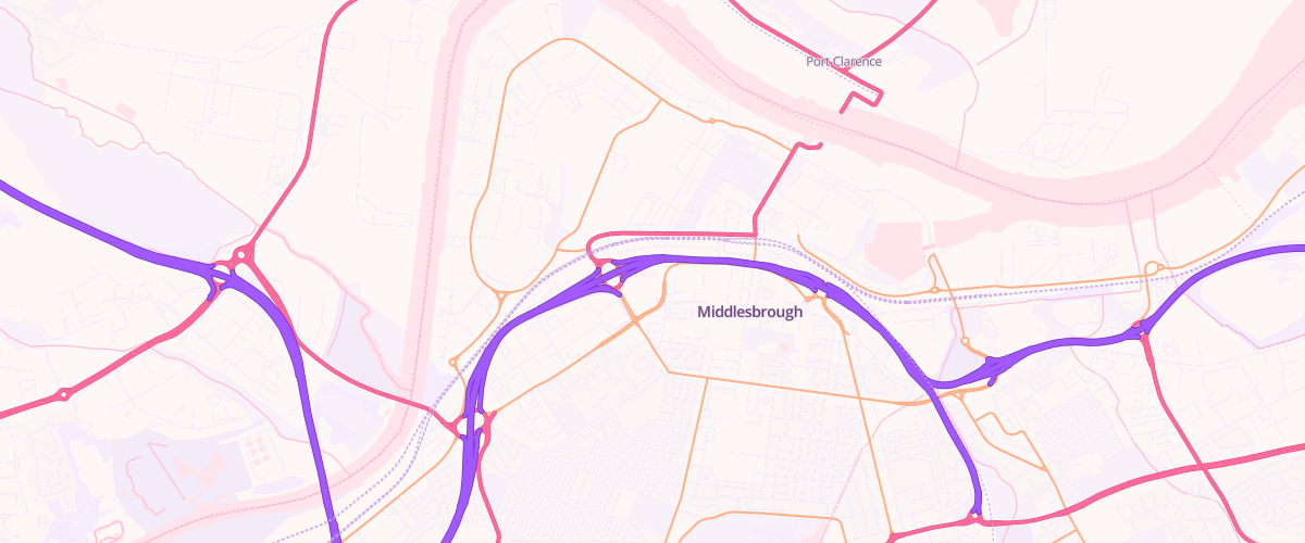 Map showing the location of Sainsburys Middlesbrough
