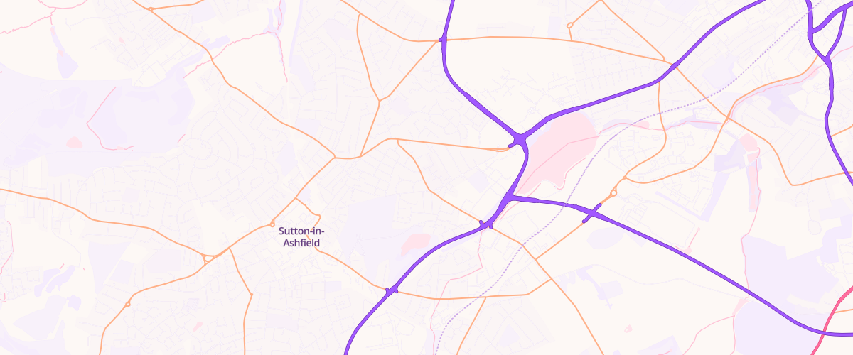 Map showing the location of Eastfield Service Station