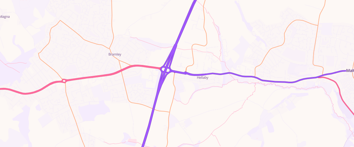 Map showing the location of Shell Co-Op Hellaby