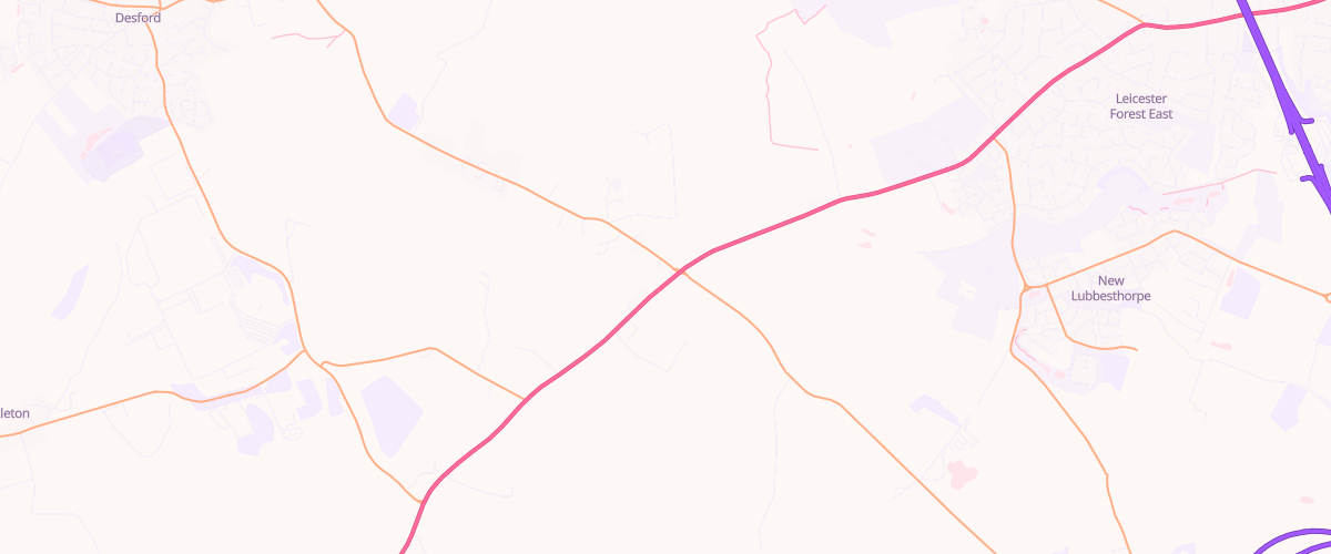 Map showing the location of Mfg Desford Crossroads