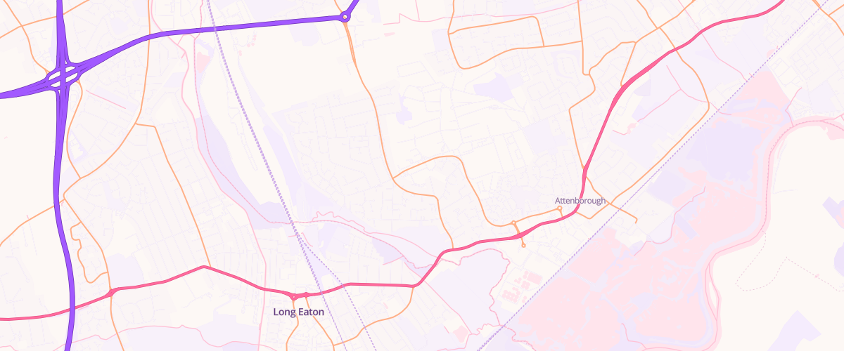 Map showing the location of Nottingham Toton Extra Petrol