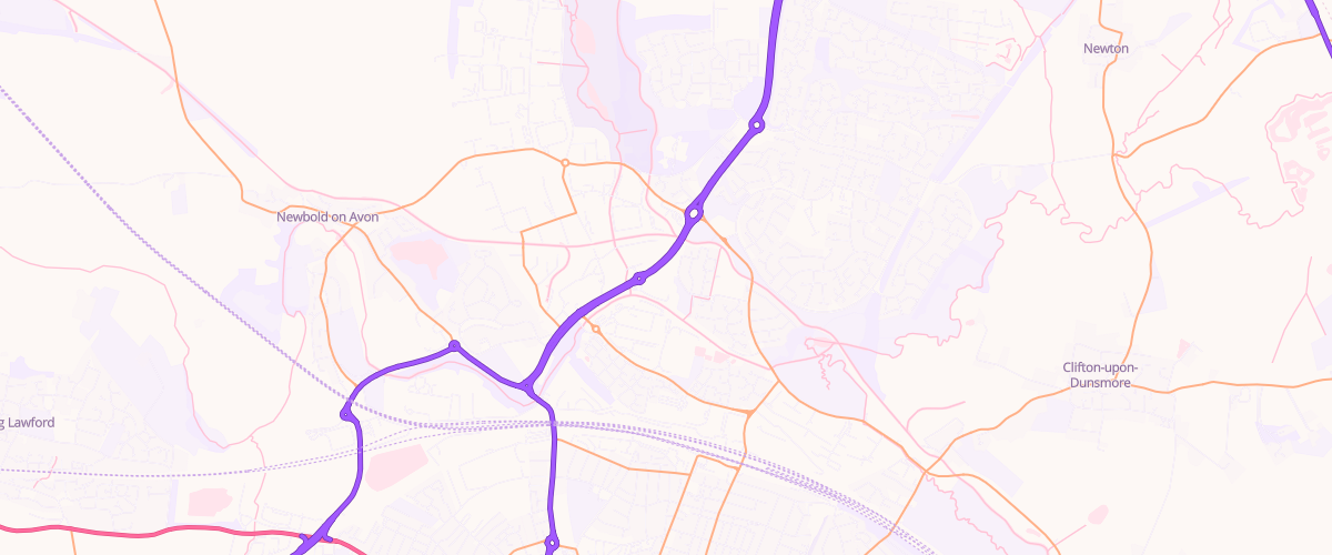 Map showing the location of Rugby Superstore Petrol Filling