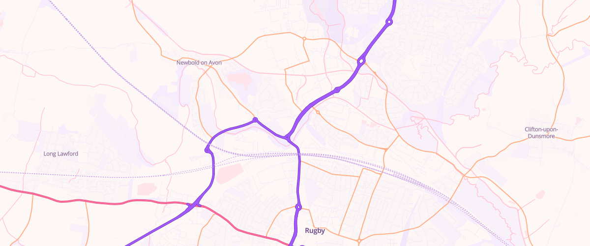 Map showing the location of Mfg Rugby Leicester Road