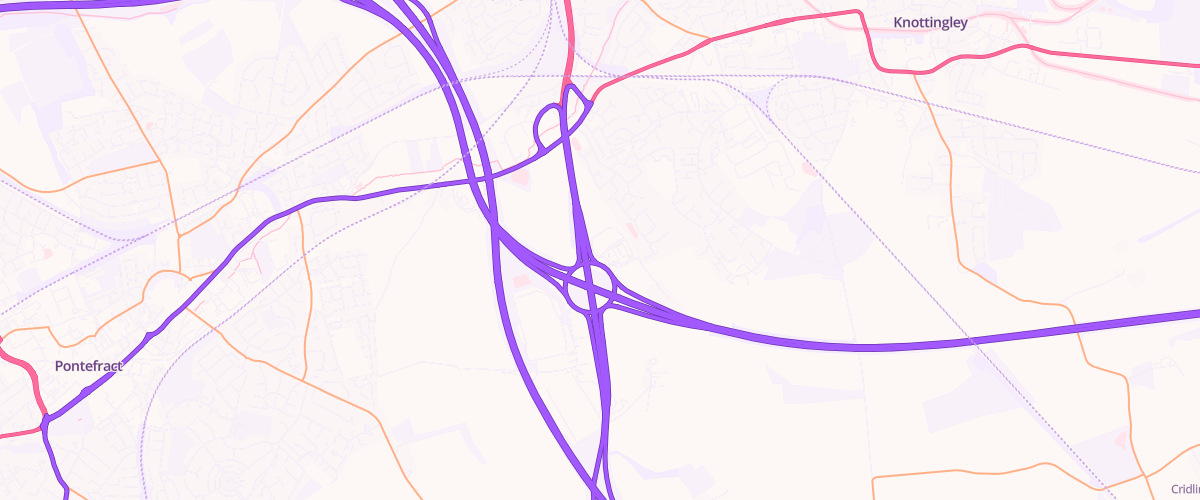 Map showing the location of Ferrybridge Service Area