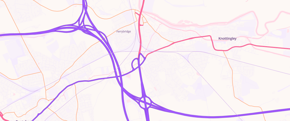Map showing the location of Mfg Knottingley