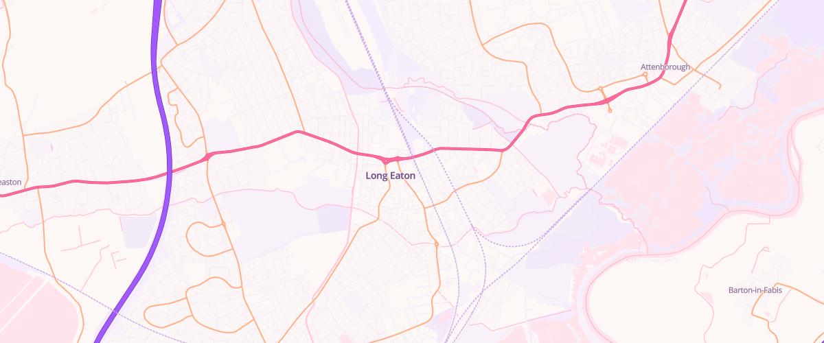 Map showing the location of Nottingham Long Eaton Extra