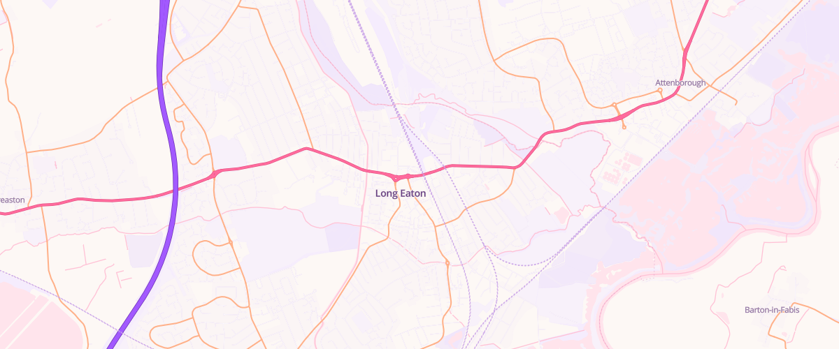 Map showing the location of Asda Long Eaton Superstore