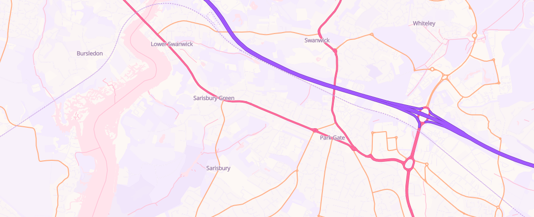 Map showing Snows Sarisbury Green, Southampton