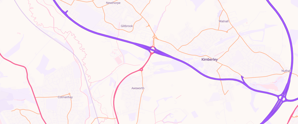 Map showing the location of Shell Awsworth