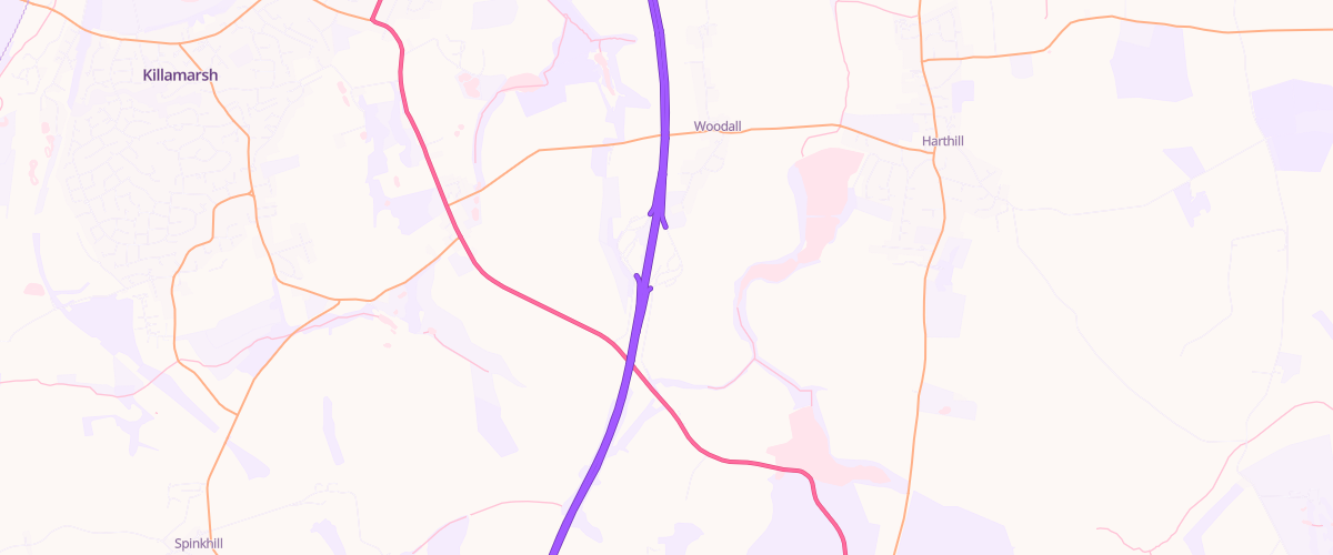 Map showing the location of Welcome Break Woodall South