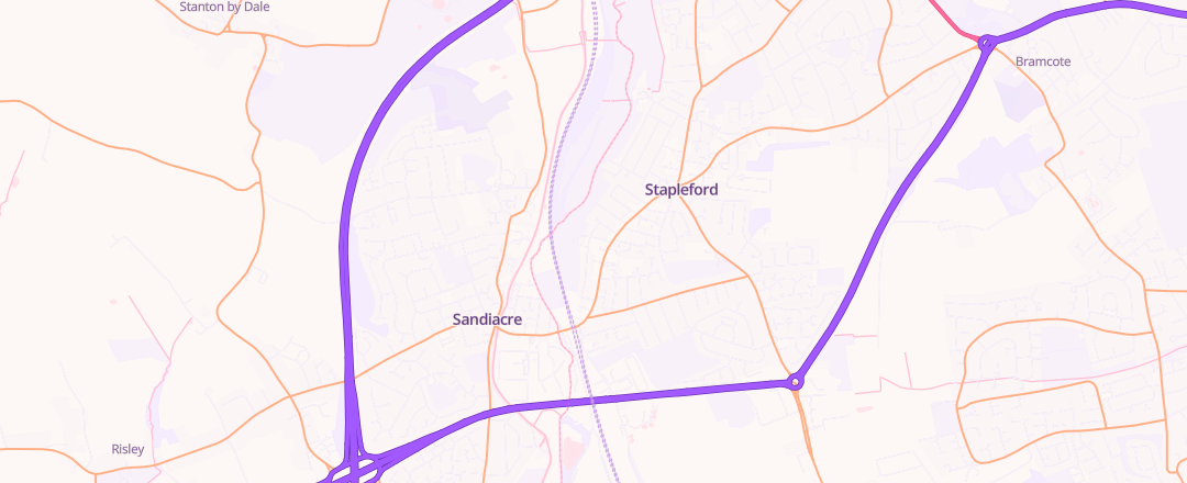 Map showing Stapleford And Sandiacre Mot Testing Centre, Nottingham