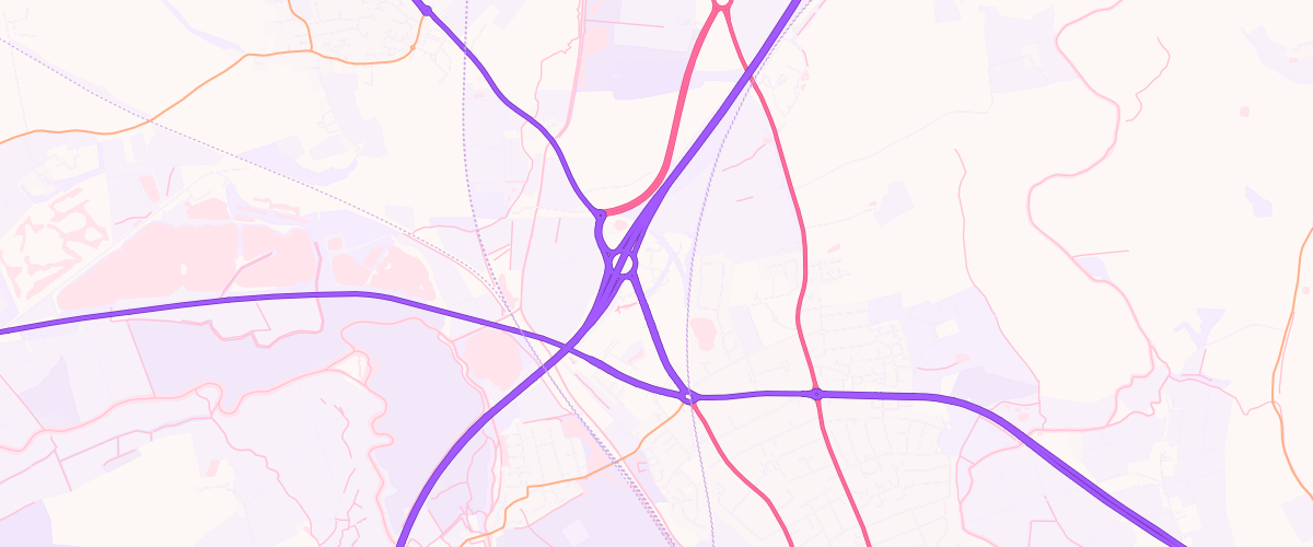 Map showing the location of Welcome Break Oxford Peartree