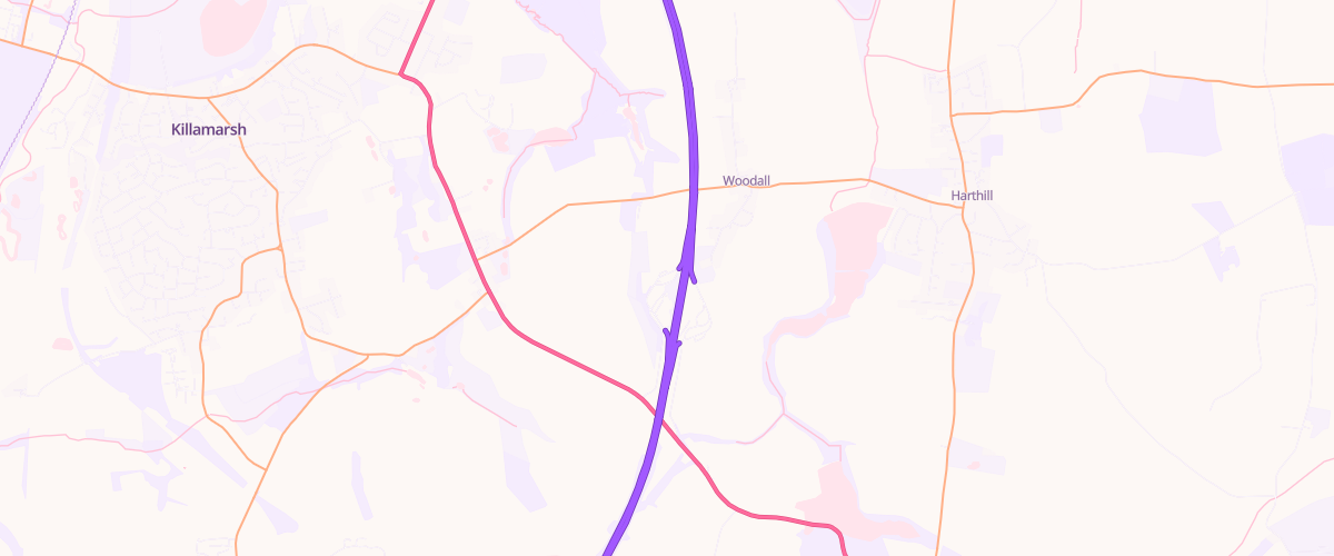 Map showing the location of Welcome Break Woodall North
