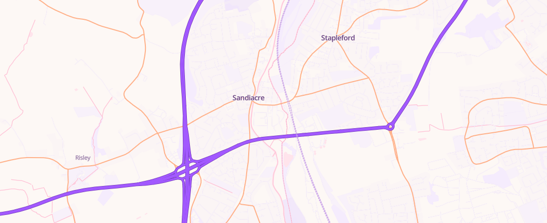 Map showing K H Motorcycles, Nottingham