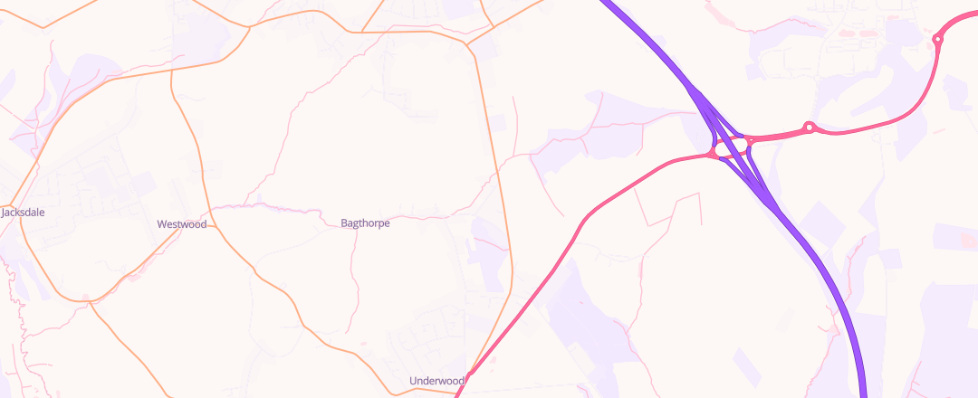 Map showing Middlebrook Garage, Nottingham