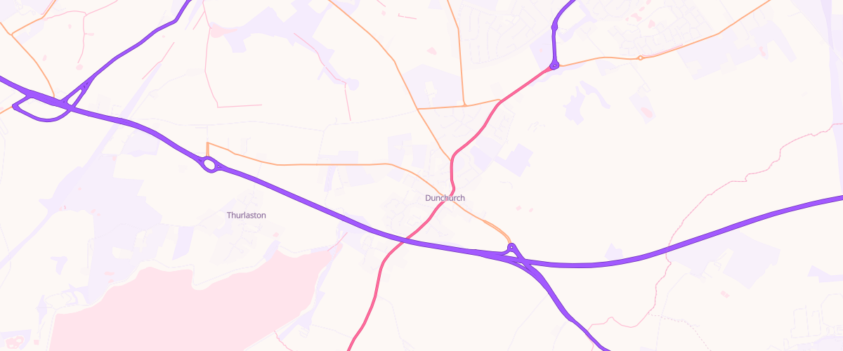 Map showing the location of Dunchurch Service Station