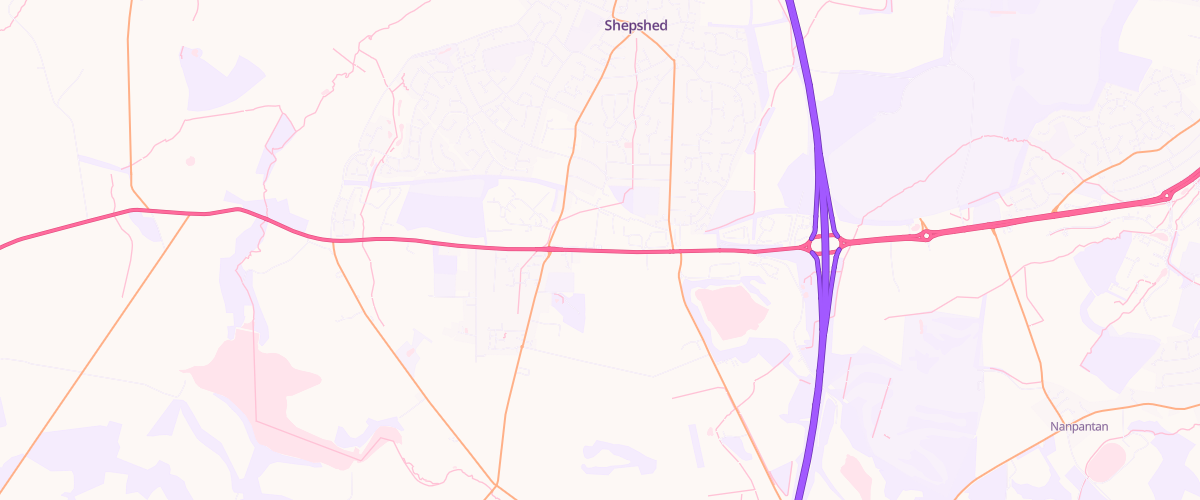 Map showing the location of Mfg Ashby Road