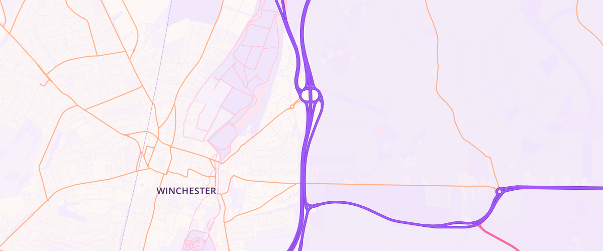Map showing the location of Winchester Extra Petrol Filling