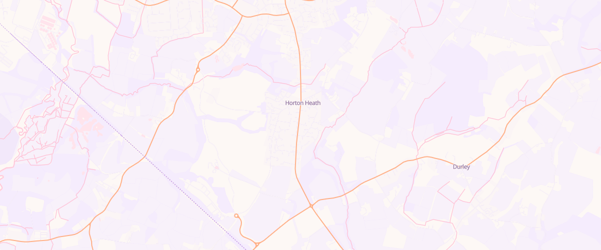 Map showing the location of Horton Heath Service Station