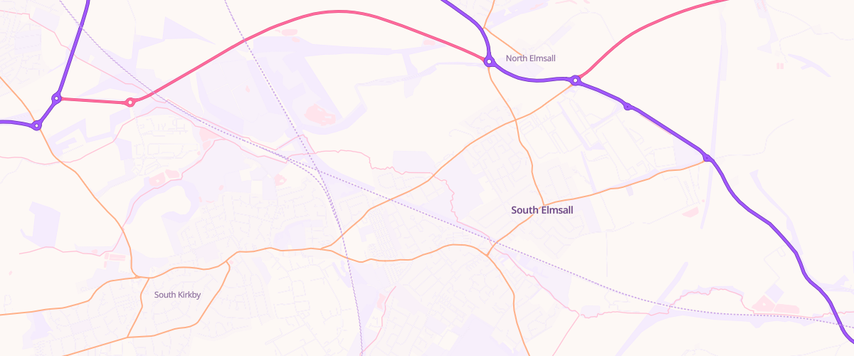 Map showing the location of South Elmsall S Stn