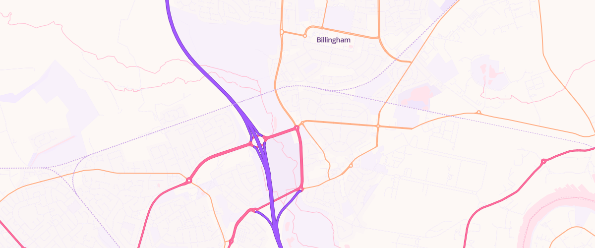 Map showing the location of Billingham Bypass Esso Express