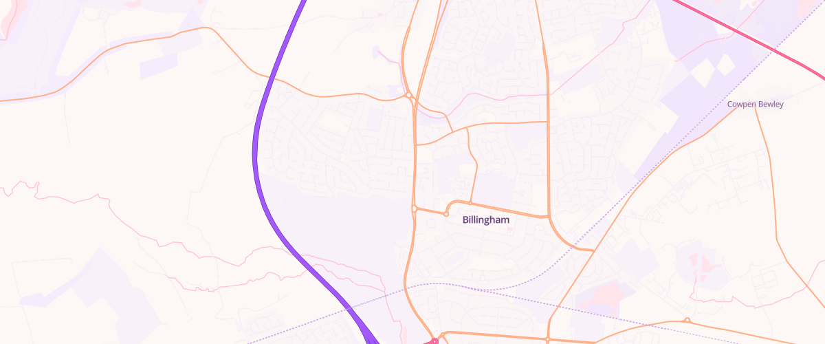 Map showing the location of Wolviston Road Filling Station