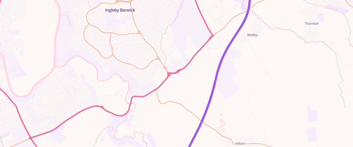 Map showing the location of Asda Yarm Express Petrol