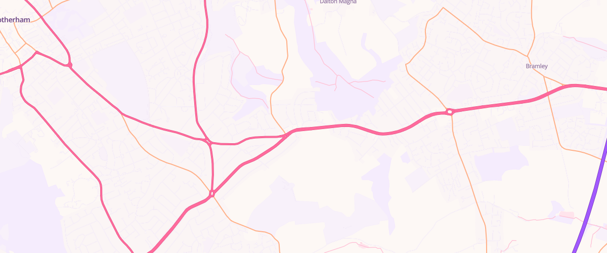 Map showing the location of Bawtry Road Service Station