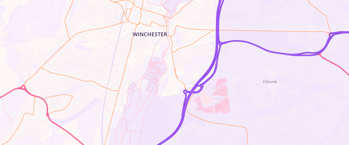 Map showing the location of Mfg Winchester
