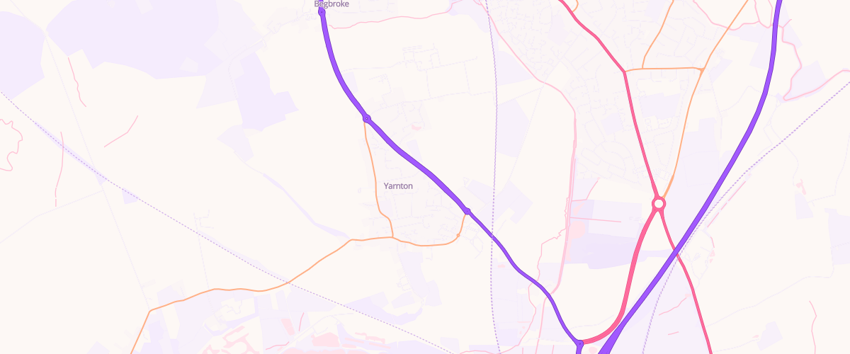 Map showing the location of Bp Yarnton